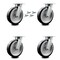 Service Caster 8 Inch Kingpinless Rubber on Aluminum Wheel Swivel Caster Set with Swivel Locks SCC-KP30S820-RAR-BSL-4 - alternate 1